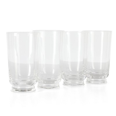 Clear 18 Oz Handmade Glass Tumbler Set of Four