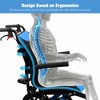 Wheelchairs for Adults,Transport Wheelchair Lightweight Foldable with Removable Cushion,12-inch Rear Wheels for All Terrains,Blue - 2 of 4
