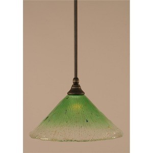 Toltec Lighting Any 1 - Light Pendant in  Dark Granite with 12" Kiwi Green Crystal Shade - 1 of 1