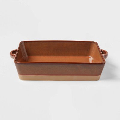 13" x 8" Stoneware Casserole Baking Dish Orange - Threshold™