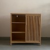 KTMBDW Bathroom Cabinet Freestanding, Bamboo Storage Cabinet Floor Cupboard with Door and 3 Shelf for Small Spaces, Bathroom, Hallway, Natural - 2 of 4