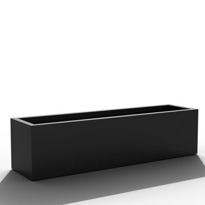 Lirago Black Metal Planter Box privacy screen Garden Bed with Trellis and Wheels 9.06"Dx9.06"L x35.83"H