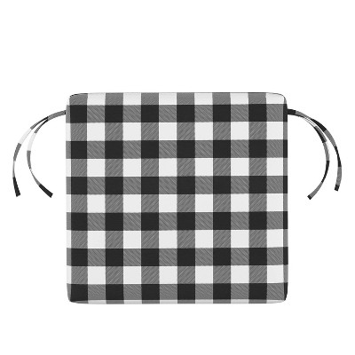 Classic Gingham Outdoor Seat Cushion Black - Skyline Furniture
