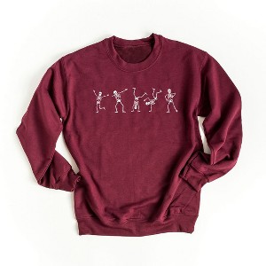 Simply Sage Market Women's Graphic Sweatshirt Dancing Skeleton - 1 of 2