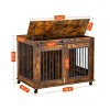 LAOTIES Wooden Dog Crate with Divider,Indoor Puppy Kennel,Mobile Pet Cage with Wheels And Flip Top (39.37'' W x 25.20'' D x 28.94'' H) - 4 of 4