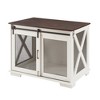 Racxily Farmhouse Dog Cage Crate Furniture with Sliding Barn Door, Wooden Dogs Kennel End Table w/ Flip-top Plate Dog House, Detachable Divide - 4 of 4