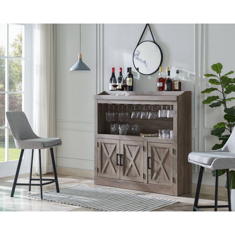 Bar Cabinet with Wooden Doors - Home Source, 6 of 12