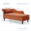 Velvet Chaise Lounge Storage Bench Upholstered Bed Bench, Gray/Beige/Blue/Orange/Green/Black/Burgundy-ModernLuxe - 4 of 4