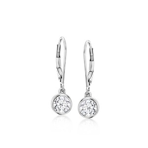 Ross-Simons 1.00 ct. t.w. Bezel-Set Lab-Grown Diamond Drop Earrings in Sterling Silver - 1 of 3