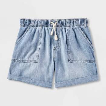 Girls' Adaptive Pull-On Denim Shorts - Cat & Jack™ Medium Wash