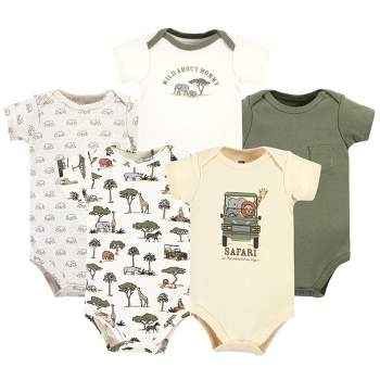 Hudson Baby Cotton Bodysuits, Going On Safari 5-Pack