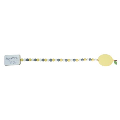 Transpac Wood 22 in. Multicolor Spring Bead Lemon Garland