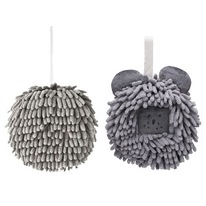 REGALWOVEN 2 Pcs Comfortable Soft Absorbent Chenille Ball Fuzzy Hand Towels - 1 of 4