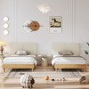 VECELO Platform Bed Frame Upholstered Beds with Height-Adjustable Cotton and Linen Headboard, Bed Frame - 2 of 4