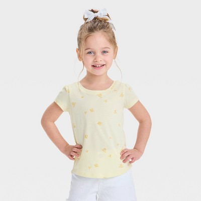 Toddler Girls' Bees T-Shirt - Cat & Jack™ Light Yellow 4T