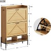 Nasitip Freestanding 2 Flip Drawer Shoe Cabinet, Narrow Entryway Organizer with Metal Legs & Hidden Storage, 48.4" Tall - 2 of 4