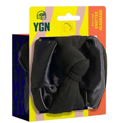 You Go Natural Satin Lined Knotted Headband - Black
