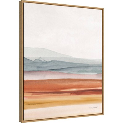 Sierra Hills Abstract Nature Canvas Art with Maple Frame