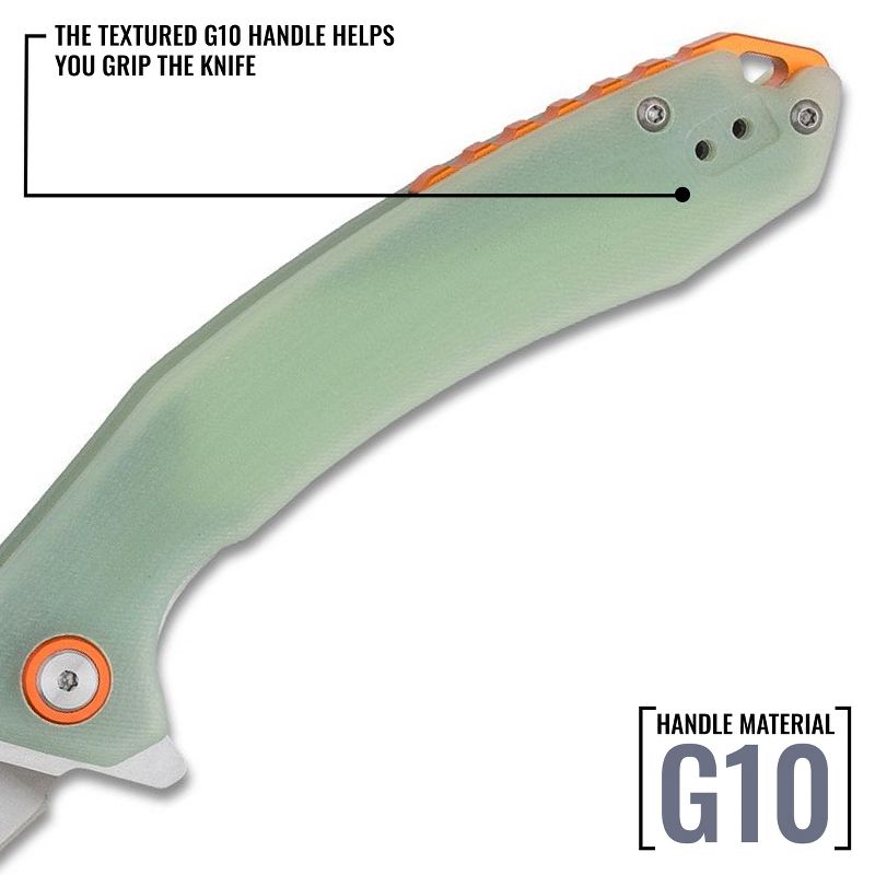 CJRB Gobi Folding Pocket Knife with Clip, Liner Lock, 3.5 Inch Upswept Blade, G10 Handle, 4 of 7