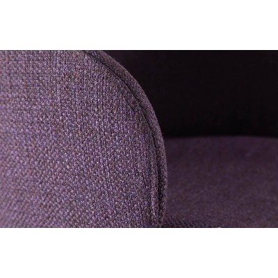 Boyne Purple Upholstered Arm Chair with Black Metal Legs
