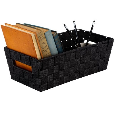 Black Woven Polypropylene Rectangular Storage Bin