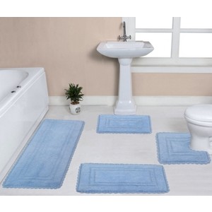 Casual Elegence Collection Cotton Reversible Tufted Set of 4 Bath Rug Set - Home Weavers - 1 of 4