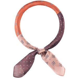 INSPIRE CHIC Women Contrast Color Retro Printed Square Satin Bandanas Neck Scarves 1Pc - 1 of 4