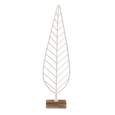 White Metal Leaf Decorative Tabletop Accent - Foreside Home & Garden