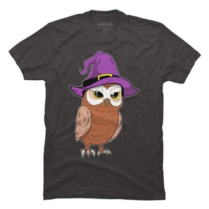 Men's Design By Humans Owl Witch Halloween T Shirt By thebeardstudio T-Shirt - 1 of 4