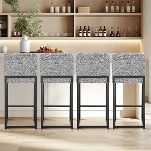 Captiva Designs 24 inch Height Bar Stool with Padded Seat and Back & Sturdy Steel Frame & Footrest - 1 of 4
