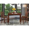 Counter Height Dining Set - 3 Piece Pub Table & Chairs - Mahogany Finish - Modern Kitchen Set - 2 of 4