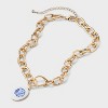 Painted Shell Chain Pendant Necklace - Universal Thread™ Gold - 3 of 4