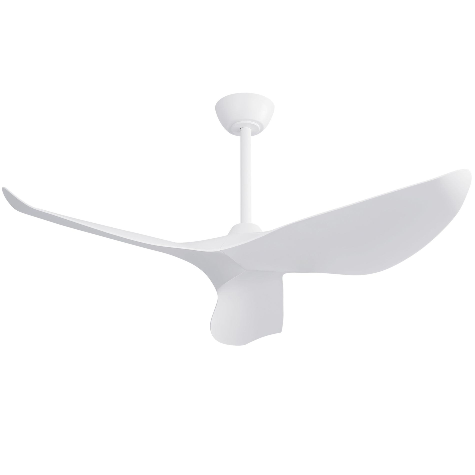Bella Depot 38 Inch White Ceiling Fan Without Light, Modern Indoor Outdoor Ceiling Fans Control for Bedroom, Living Room