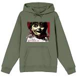 Annabelle Found You Face Art Long Sleeve Olive Green Men's Hooded Sweatshirt