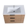 30" Floating Bathroom Vanity with Resin Sink, 30 Inch Single Sink Wall Mounted Bathroom Vanity with 3 Drawers - 3 of 4