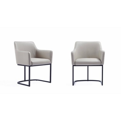 Set of 2 Serena Modern Leatherette Upholstered Dining Armchairs - Manhattan Comfort
