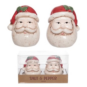 Transpac Ceramic Santa Head Salt and Pepper Shakers Set Multicolor Christmas Tabletop Decor for Holiday Dining and Gifts - 1 of 1