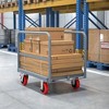 Steel Panel Truck, 2000 LBS Capacity Lumber Cart Drywall Dolly Cart, 36 x 24 Inch Flatbed Cart Dolly with 6" Swivel Brake Wheels, Platform Truck - 4 of 4