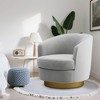 Likepay Velvet Swivel Accent Chair Barrel Chair, 360° Swivel Chair, Makeup Vanity Stool Modern Accent Chair for Living room Bedroom - 2 of 4