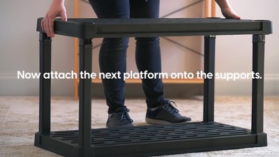 Black 5-Tier Recycled Plastic Storage Shelving Unit