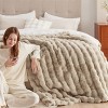 Fluffy Faux Fur Throw Blanket Fuzzy Soft Bubble Blanket for Couch Bed Sofa Chair Faux Fur Decor Gifts for Home Bedroom Living Room Thick Warm Furry Co - 3 of 4