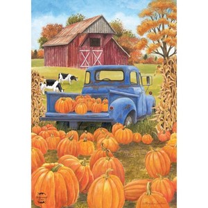 Pumpkin Patch Pickup Autumn Garden Flag Farm Barn 18" x 12.5" Briarwood Lane - 1 of 3