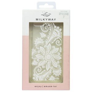 MilkyWay Slim Protective Gel Case for Apple iPhone 7 - Clear/White Paisley - 1 of 1