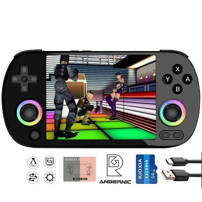 Anbernic RG40XX H Handheld Game Console Retro Gaming Console 4.0'' IPS Screen 64G TF Card Pre-Installed Games Supports 5G WiFi Bluetooth HDMI (Black)