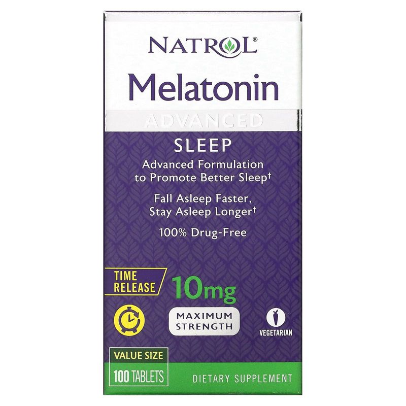 Natrol Melatonin Sleep, Time Release, 10 mg, 100 Tablets, 1 of 4