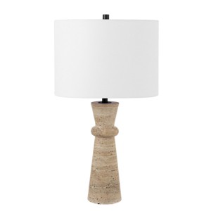 Colette 25.25" Travertine/Metal Table Lamp - Safavieh - 1 of 4