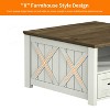 Square Storage Coffee Table With 4 Drawers Beige - 4 of 4