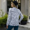 Anna-Kaci Women's Polka Dot Blouse with Ruffled Front Detail and High Neck for Casual Looks - 4 of 4
