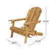 Christopher Knight Home Kandyce Outdoor Acacia Wood Folding Adirondack Chair with Cup Holder (Set of 2) - 3 of 4