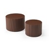 NicBex Modern Nesting Coffee Table Set of 2,Round Fluted Side Table,Handcraft Relief Center Table for Living Room - 2 of 4